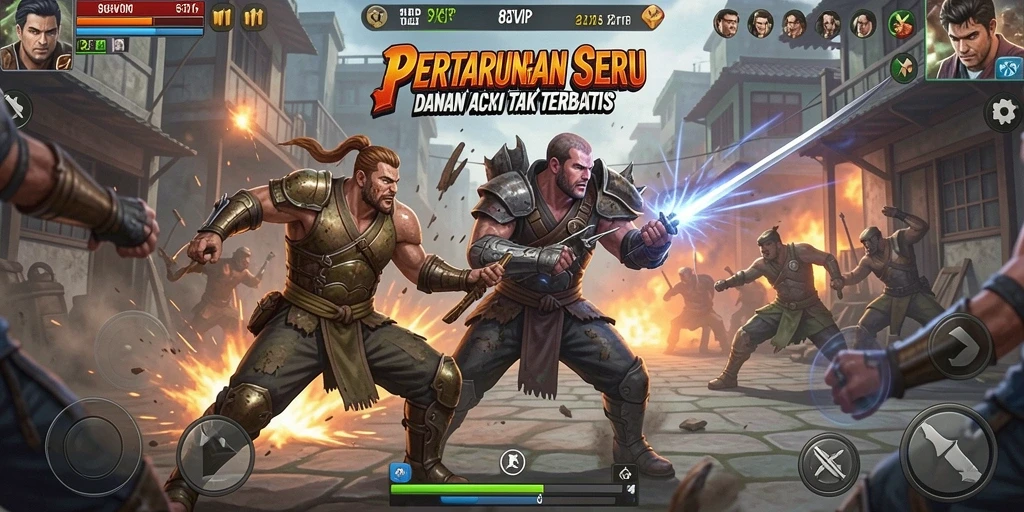 Gameplay mendebarkan di dalam dunia aksi 8SVIP.