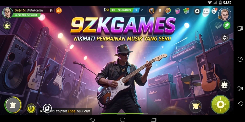 Tampilan gameplay interaktif dengan berbagai lagu hits.
