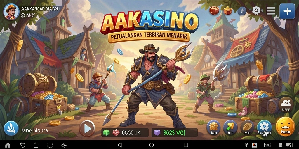 Tangkapan layar gameplay AAKASINO yang menampilkan dunia luas dan penuh petualangan.