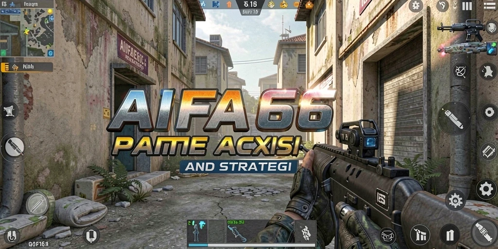 Screenshot AIFA66 menampilkan pertempuran intens dalam mode FPS.