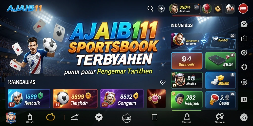Screenshot AJAIB11 menampilkan antarmuka aplikasi Sportsbook yang menarik.
