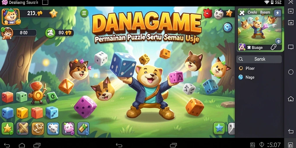 Tampilan gameplay seru dari DANAGAME dengan tantangan Puzzle.