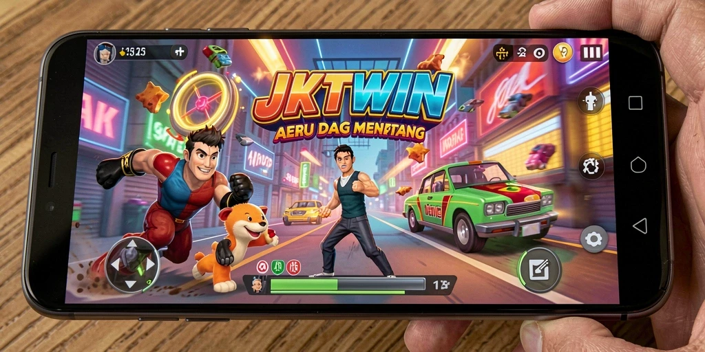 Tampilan gameplay JKTWIN yang seru dan mengasyikkan pada level Arcade.