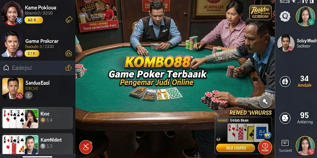 Tampilan screenshot gameplay Poker yang menarik di KOMBO88.