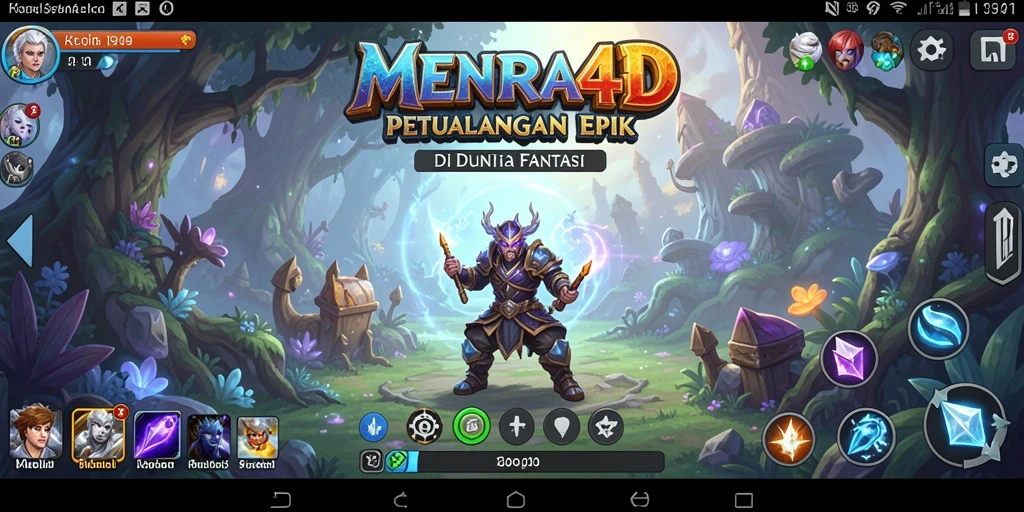 Tampilan dinamis gameplay MENARA4D yang penuh petualangan.