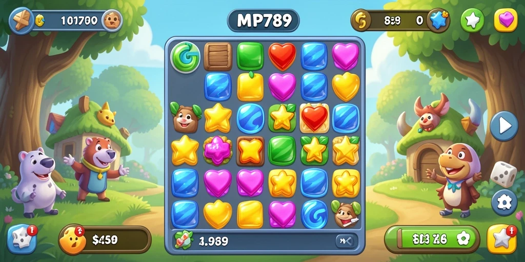 Tampilan menarik dari gameplay Match-3 MVP789 yang menghibur.