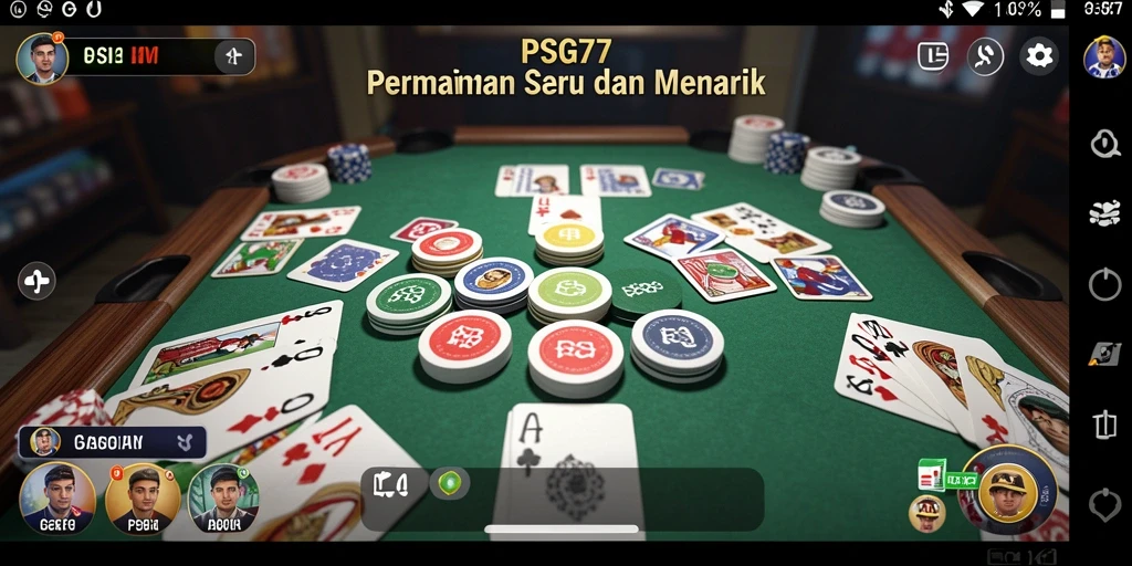 Tampilan gameplay Gaple yang dinamis dan seru di PSG77.
