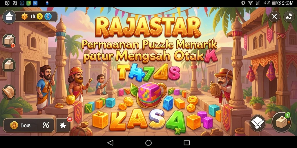 Tampilan gameplay puzzle RAJASTAR yang menarik dan menantang.