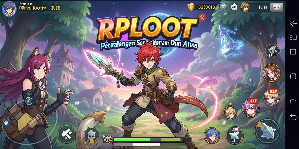 Tampilan menarik dari gameplay RPLOOT yang menyuguhkan petualangan anime.