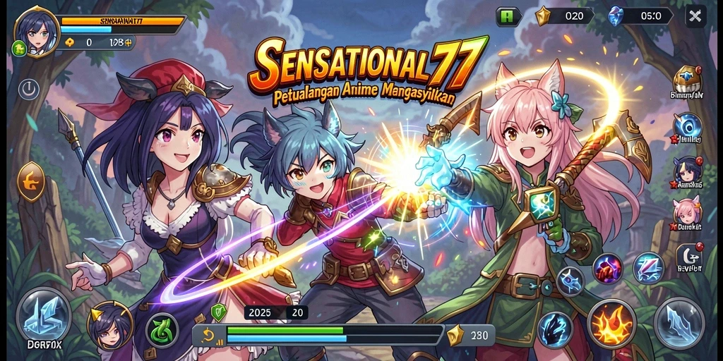 Gameplay SENSATIONAL77 yang penuh warna dan aksi mendebarkan.