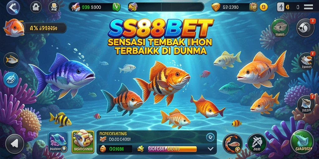 Tampilan gameplay menembak ikan yang seru dan menantang.