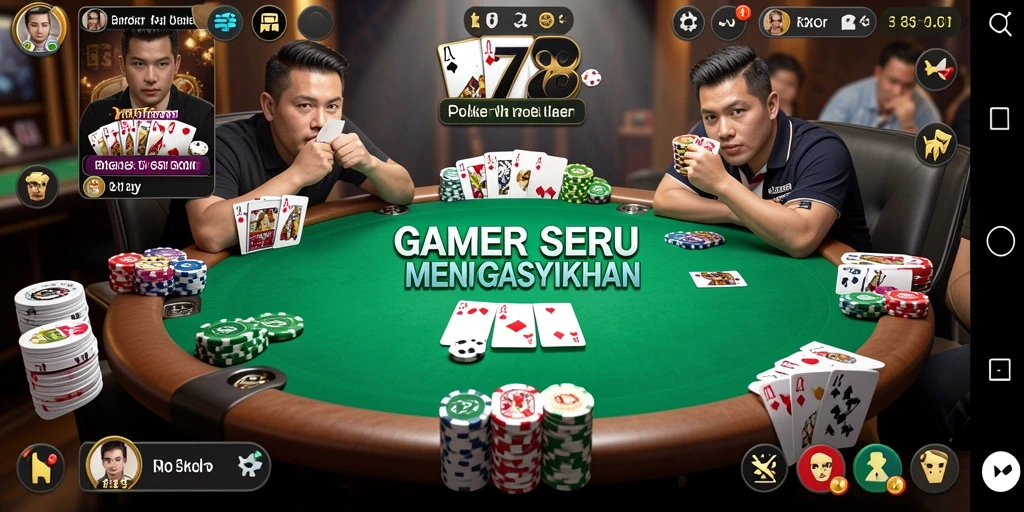 Screenshot gameplay X78 menampilkan aksi seru dalam permainan Poker.