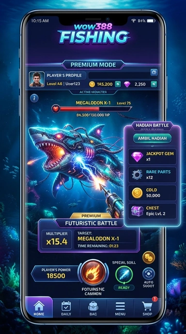 Tampilan antarmuka aplikasi wow388 yang sederhana dan menarik.
